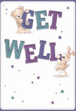 Bubbling with the optimism characteristic of Mottingham, this get well card delivers a scene of pure encouragement: an adorable bear and a frolicsome puppy bring the oversized, boldly coloured 'Get Well' message to life. The swept strokes of indigo and aqua in the lettering stand confidently against the calm cream of the background, reminiscent of the joyful displays in Mottingham's best floral shops. Around the two playful characters, stars in harmonising hues of blue and purple offer an extra touch of whimsy and hope. The lovingly illustrated fur, so soft and detailed, invites a sense of comfort, much like the warmth of a hand-delivered bouquet in SE9. This card is more than just a greeting-it's a reminder of the close ties and genuine kindness shared by neighbours in Mottingham, expressed through cheerful artistry and heartfelt intention.